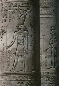 Colonnade of the Roman and Ptolemaic Double Temple of Sobek and Haroeris on the River Nile (detail)